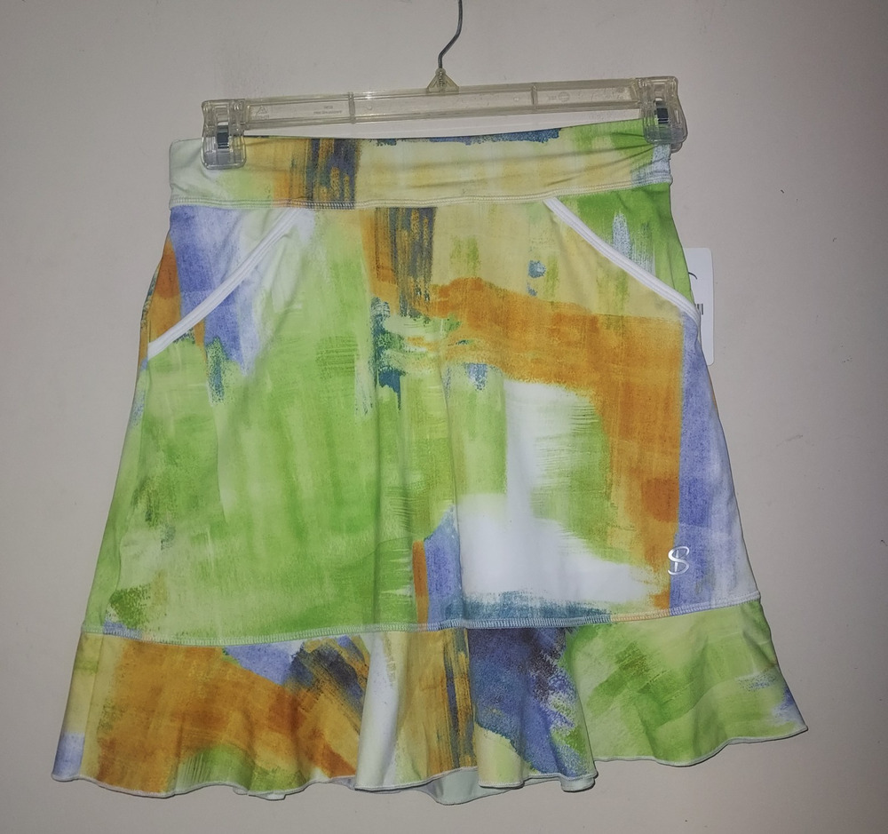 Sofibella Women's Golf Skort XS Pull On 18" Ruffle Lifestyle Multicolor
